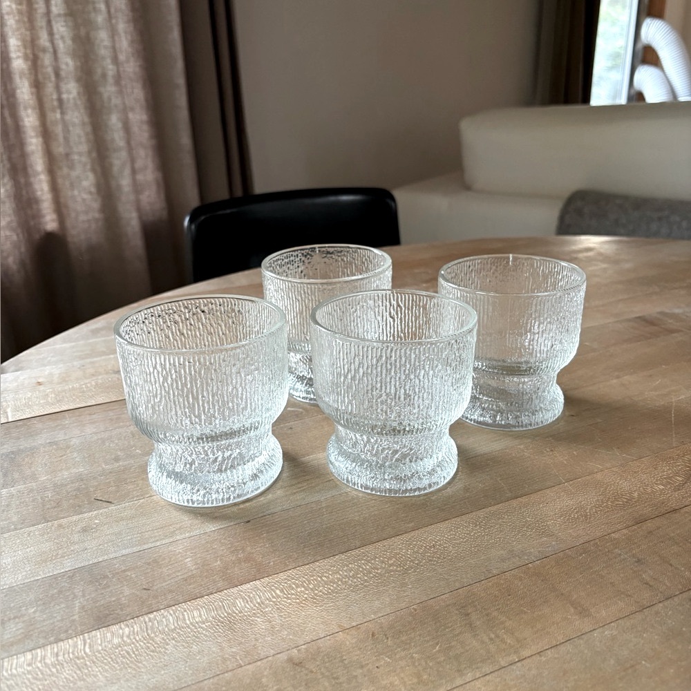 Mid Century Ripple Glass Tumblers